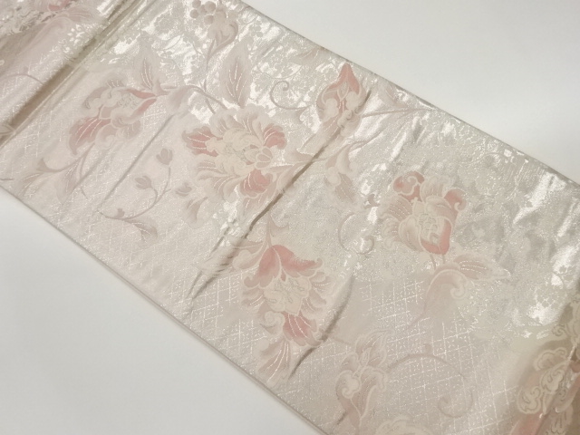 花唐草に菱模様織出し袋帯